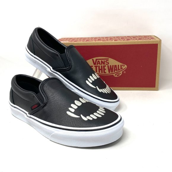 Vans Classic Slip On Skateboarding Black White Men's Size Leather VN000XG88MD - Picture 11 of 13